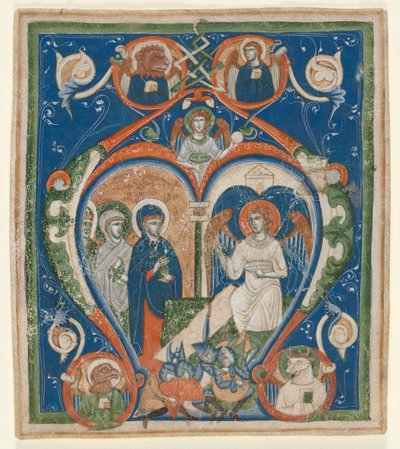 Alkuteksti A [ngelus Domini descendit] antifonaasta: Kolme Mariaa haudalla, n. 1280-1300. tekijältä Unbekannt
