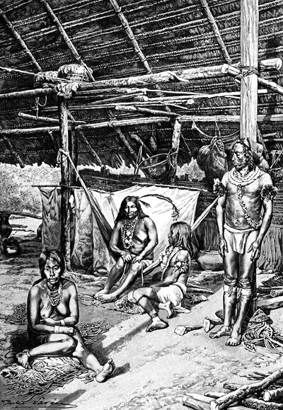 Ticuna-majan sisällä, Etelä-Amerikka, 1895 tekijältä Unbekannt
