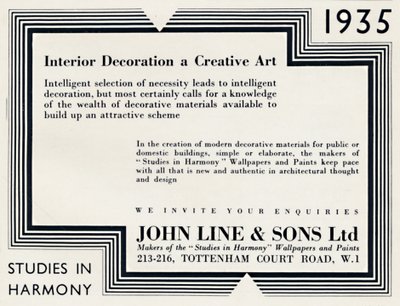 Sisustus ja luova taide - John Line & Sons Ltd, 1935 tekijältä Unbekannt