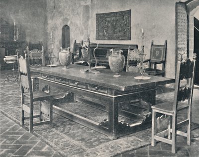 Sisustus, Palazzo Davanzati - 1400-luvun pöytä Parmasta tai Modenan alueelta, 1928 tekijältä Unbekannt