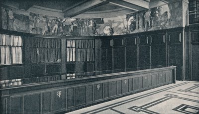 Grand Trunk Railwaysin uusien Lontoon toimistojen sisustus temperafriisillä, Frank Brangwyn, c1909 tekijältä Unbekannt