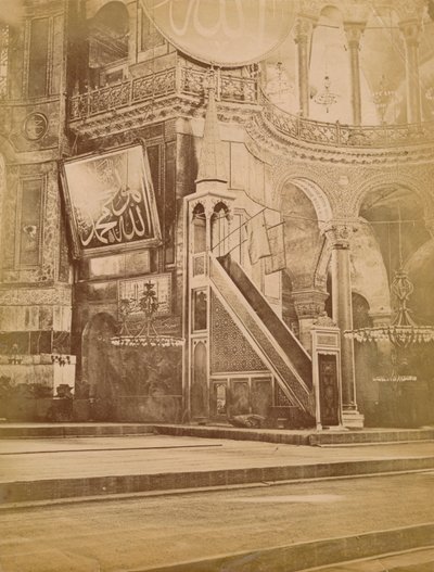 Hagia Sofian sisustus, Istanbul, Turkki, 1800-luku. tekijältä Unbekannt