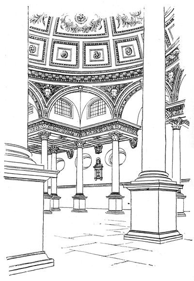 St Stephens Churchin sisustus, Walbrook, Lontoo, 1893 tekijältä Unbekannt