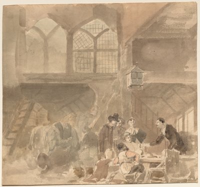 Majatalon sisustus, 1800-luku. tekijältä Unbekannt