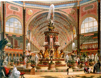 Crystal Palacen sisustus kansainvälisen näyttelyn aikana, 1862 tekijältä Unbekannt