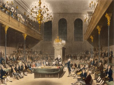 Alahuoneen sisustus, Westminster, Lontoo, 1809 tekijältä Unbekannt