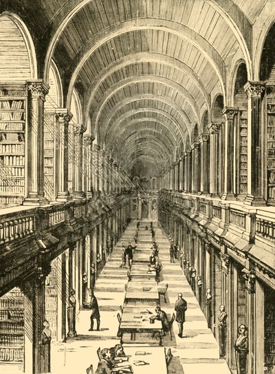 Kirjaston sisustus, Trinity College, 1898. tekijältä Unbekannt