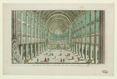 Sisäkuva Notre-Dame de Parisin katedraalista, noin 1770. tekijältä Unbekannt