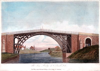 Rautasilta Severnin yli Ironbridgessä, Coalbrookdalessa, Englannissa, rakennettu 1779 1809 tekijältä Unbekannt