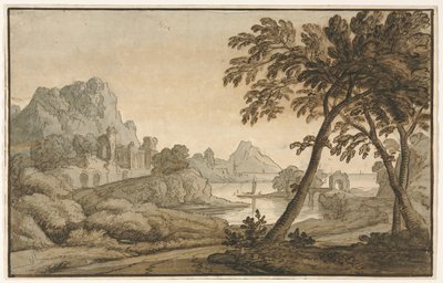 Italian maisema, 1700-luku. tekijältä Unbekannt