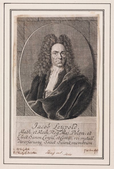 Jacob Leupold, saksalainen fyysikko ja koneinsinööri, n. 1700 tekijältä Unbekannt