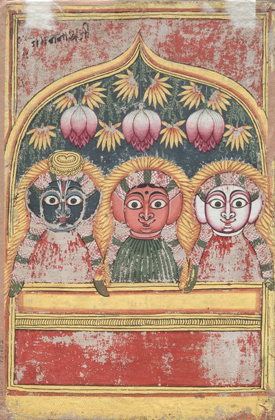 Jagannath, Subhadra ja Balarama kaaressa, 1700-luku. tekijältä Unbekannt