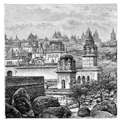 Jaina-temppelit, Junagadh, Gujarat, Intia, 1895 tekijältä Unbekannt