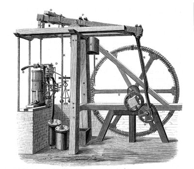 James Wattsin höyrykoneen prototyyppi Old Bess, c1778 tekijältä Unbekannt