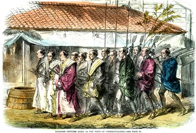 Japanilaiset upseerit onnitteluvierailuille, Japani, 1865 tekijältä Unbekannt