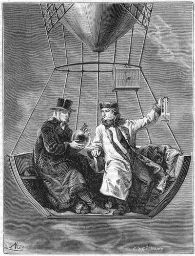 Jean Baptiste Biot ja Joseph Louis Gay-Lussac, ranskalaiset tiedemiehet, 1804 1870 tekijältä Unbekannt
