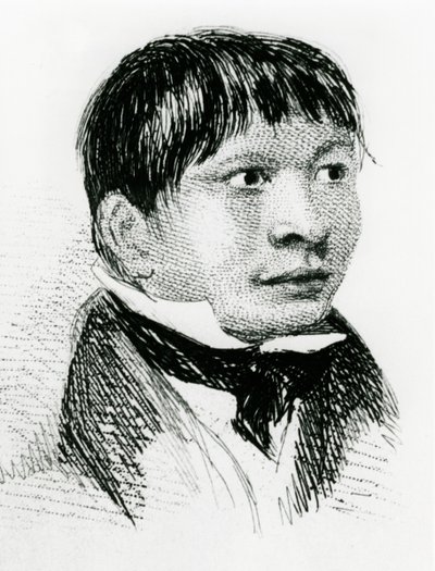 Jemmy Button, Fitzroyn retkikunnan adoptoima Fuegian, sellaisena kuin hän esiintyi vuonna 1833 1839 tekijältä Unbekannt