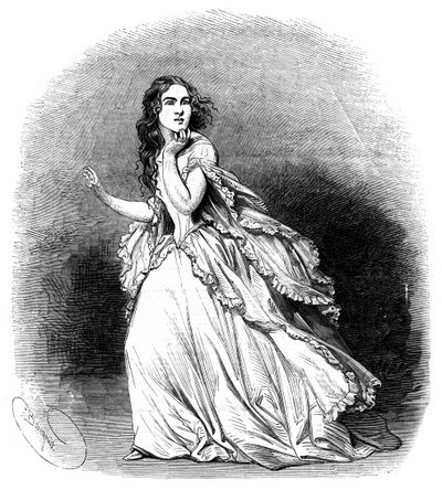Jenny Lind, sopraano, joka tunnetaan nimellä Swedish Nightingale, 1848 tekijältä Unbekannt