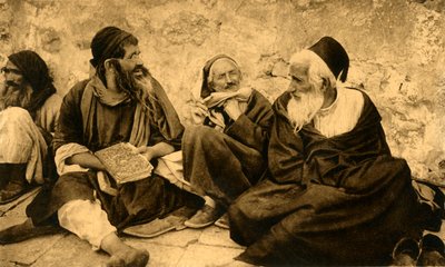 Jerusalem - Juutalaiset itkumuurilla, c1918-c1939. tekijältä Unbekannt
