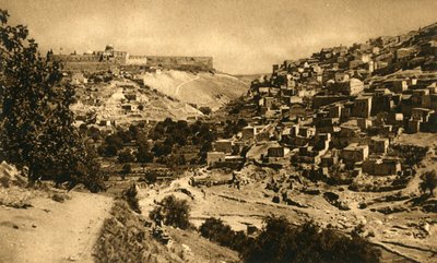 Jerusalem - Kidronin laakso, Siloam ja kaupunginmuuri, c1918-c1939. tekijältä Unbekannt