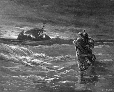 Jeesus kävelee veden päällä, 1866 tekijältä Unbekannt