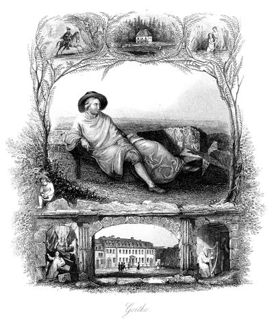 Johann Wolfgang von Goethe, saksalainen runoilija, näytelmäkirjailija ja tiedemies, 1800-luku tekijältä Unbekannt
