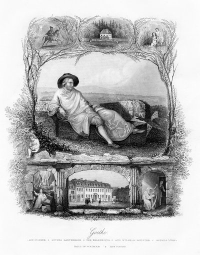 Johann Wolfgang von Goethe, saksalainen runoilija, näytelmäkirjailija ja tiedemies, 1800-luku tekijältä Unbekannt