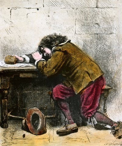 John Bunyan haaveilee, 1600-luvulta 1800-luvun loppu tai 1900-luvun alku tekijältä Unbekannt