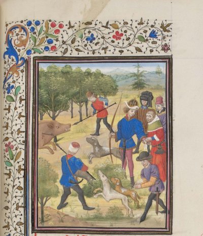 Johannes II Comnenus, Bysantin keisari metsästämässä. Vilhelmin Tyroksen pienoismalli Historiasta, 1460-luku tekijältä Unbekannt