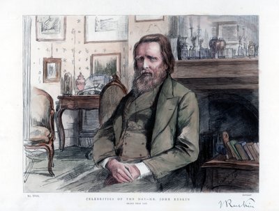 John Ruskin 1819-1900, englantilainen kriitikko, kirjailija, runoilija ja taiteilija, 1886 tekijältä Unbekannt