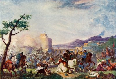John Sobieski Wienin helpotuksessa, 1683, n. 1915. tekijältä Unbekannt