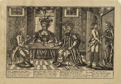Joseph II, Katariina Suuri ja sulttaani Abdul Hamid I pelikortit, n. 1780 tekijältä Unbekannt