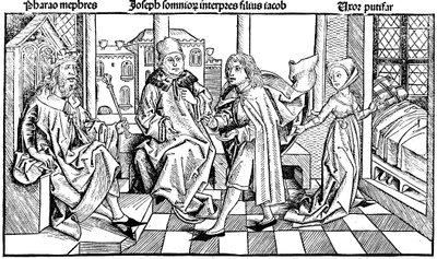 Joosef tulkitsee faraon unta, 1493 tekijältä Unbekannt