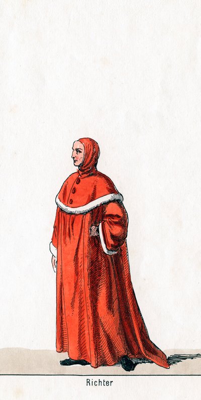 Tuomari, pukusuunnittelu Shakespearen näytelmään, Henry VIII, 1800-luku tekijältä Unbekannt