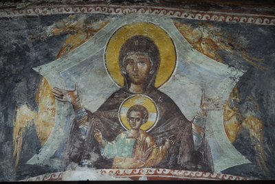 Kariye Camii (St Sauveur In Chora -kirkko) fresko: Neitsyt ja lapsi, Istanbul, Turquie tekijältä Unbekannt