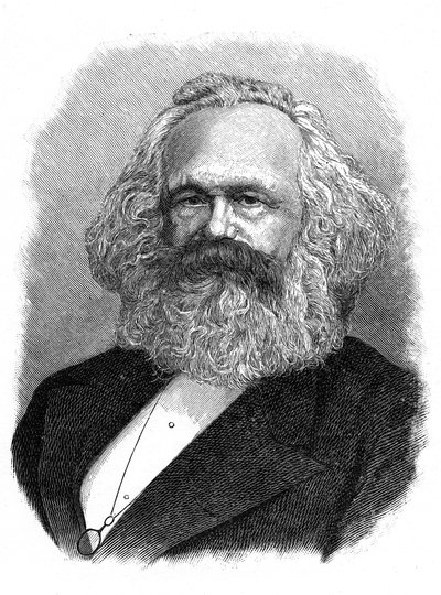 Karl Marx, 1800-luvun saksalainen poliittinen, sosiaalinen ja talousteoreetikko tekijältä Unbekannt