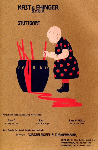 Kast & Ehinger G.M.B.H., Stuttgart - painettu numeroilla Blue 3, Red 1 ja Rose M 7125 12, 1909. tekijältä Unbekannt