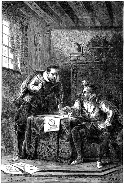 Kepler ja Brahe työskentelevät yhdessä c1600, c1870 tekijältä Unbekannt
