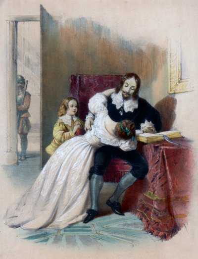 Kuningas Kaarle I 1600-1649 erossa lapsistaan, 1838 tekijältä Unbekannt