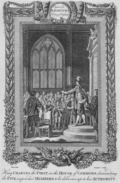 Kuningas Kaarle ensimmäinen alahuoneessa, n. 1787 tekijältä Unbekannt