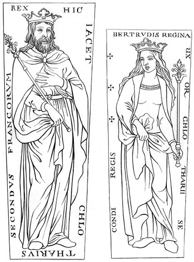 Kuningas Clotaire II 584-629 ja Bertude 575-604, 1100-luku 1849 tekijältä Unbekannt