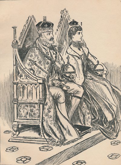 "Kuningas Edward VII ja kuningatar Alexandra", vuodelta 1907 tekijältä Unbekannt