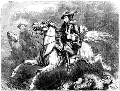 Kuningas Yrjö II Dettingenin taistelussa 1743 tekijältä Unbekannt