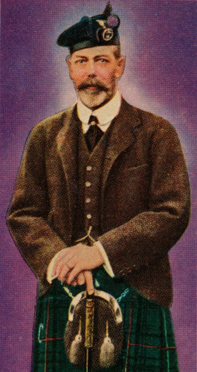 Kuningas Yrjö V Highland-puvussa, 1935 tekijältä Unbekannt