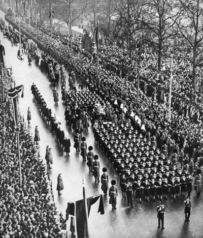 Kuningas George v:n hautajaiskulkue Piccadillya pitkin Lontoossa, 28. tammikuuta 1936 tekijältä Unbekannt