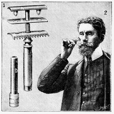 King Gillette -turvaparranajokone vaihdettavalla terällä, 1905 tekijältä Unbekannt