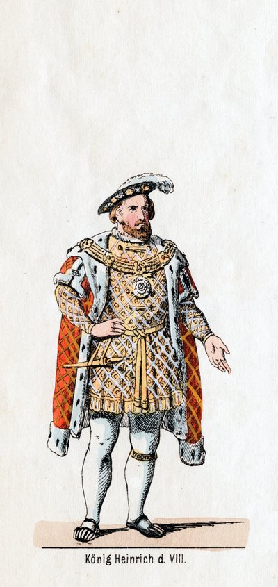 Englannin kuningas Henrik VIII, pukusuunnittelu Shakespearen näytelmään, Henry VIII, 1800-luku tekijältä Unbekannt