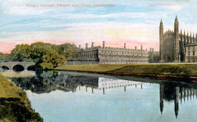 Kings College, Kings College Chapel ja Clare College, Cambridge, 1900-luvun alku tekijältä Unbekannt