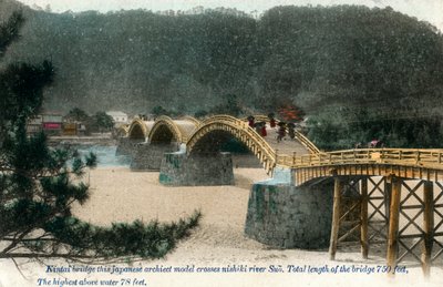 Kintai silta Iwakuni, Japani, 1900-luvun alku tekijältä Unbekannt