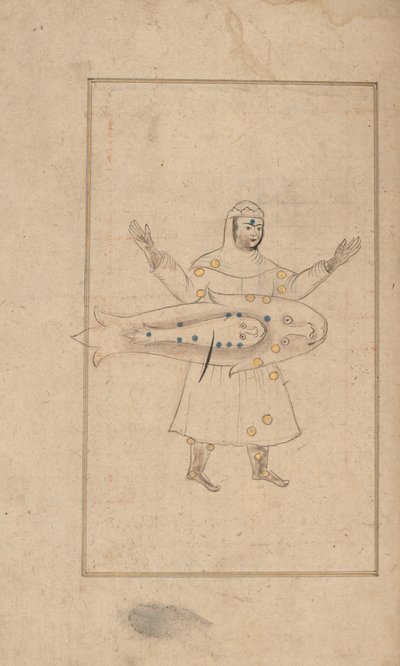 Kitab suwar al-kawakib al-thabita Kirja al-Sufin kiinteiden tähtien kuvista, 1700-luku. tekijältä Unbekannt